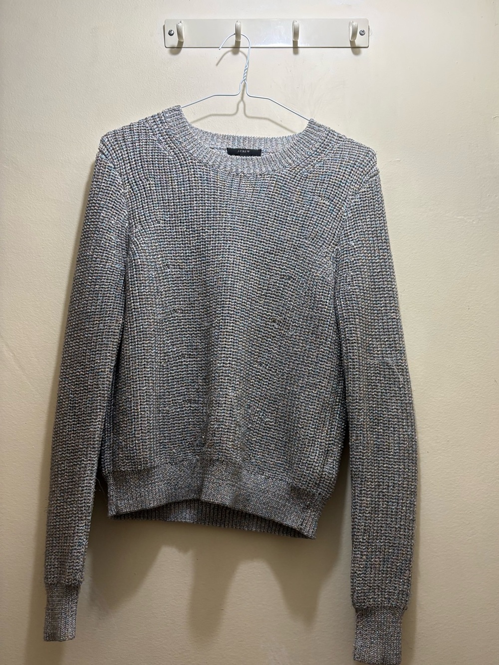 J. Crew Heathered Gray/ Metallic Crewneck Sweater
